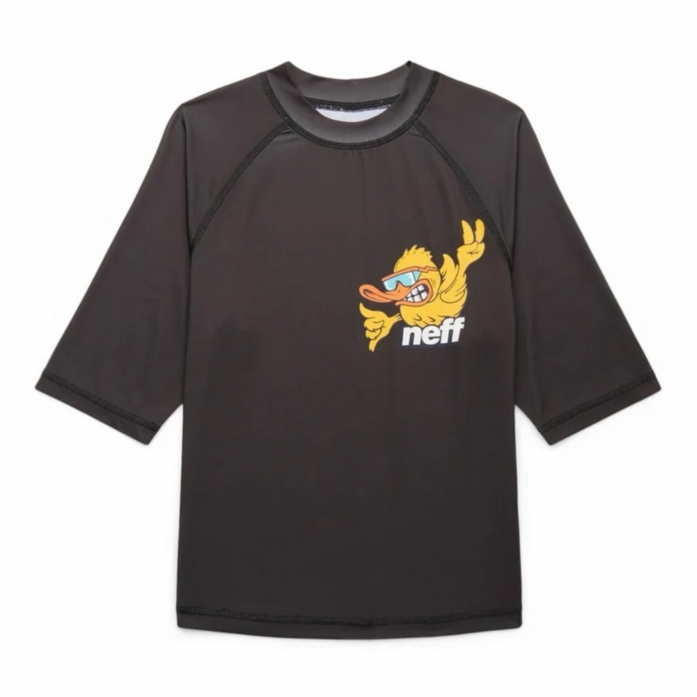 Neff Fired Up‎ Ducky Rash Guard Boys XL 14/16 UPF Swim Shirt NWT